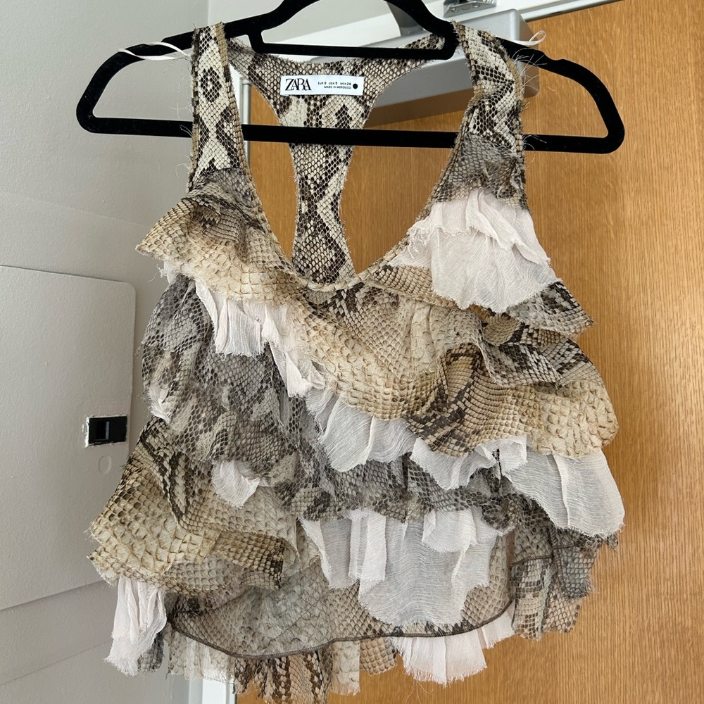 Zara Wild Print Crop Tank Top